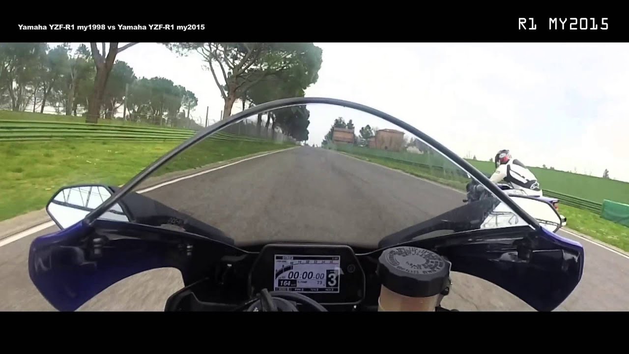 Yamaha R1 1998 vs R1 2015 Imola