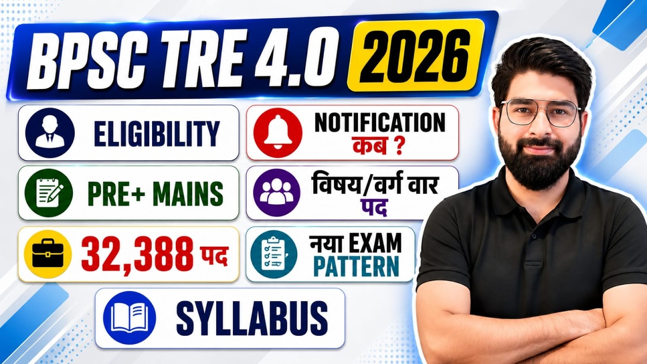 BPSC TRE 4.0 2026 | Eligibility, Notification Date, 32,388 Vacancies, New Exam Pattern & Syllabus