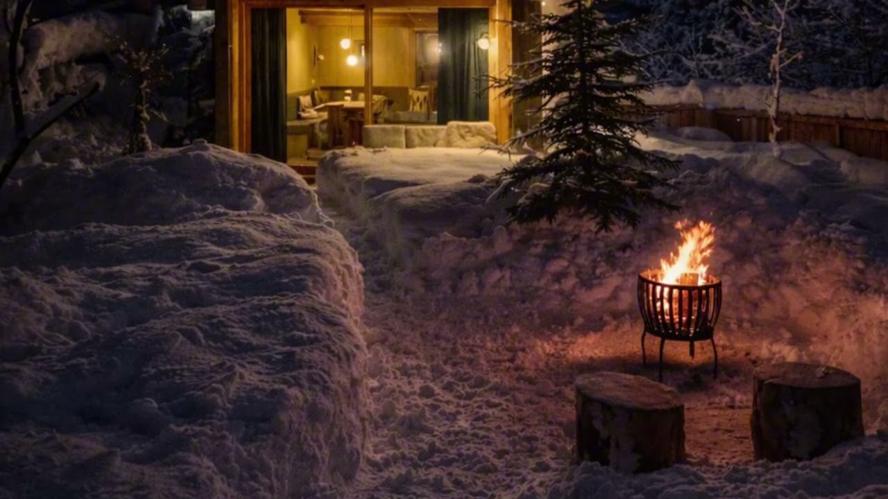 Austria Night 🌙 | 3 Hours of Calm Winter Ambience ❄️ Cozy Alpine Cabin for Deep Sleep