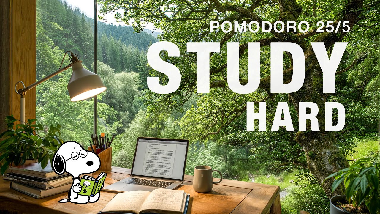 2-HOUR STUDY WITH ME Sunny Day ⛅ | 🎹Calm Piano | Pomodoro 25/5 , a Peaceful Day