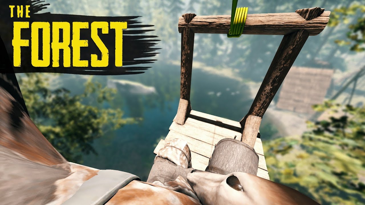 ZIPLINE INTO A LAKE! The Forest Hard Survival S3 Episode 41