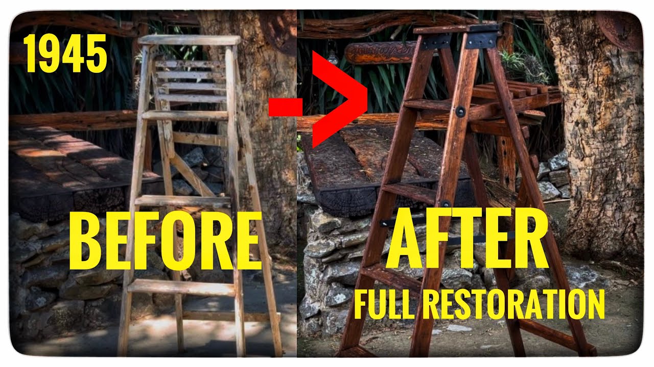 Restoring A 1945 Wooden Step Ladder 