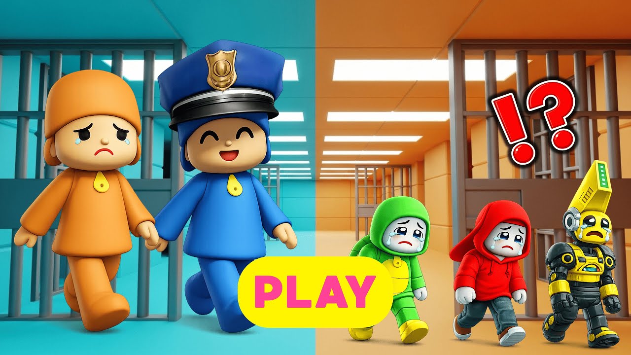 👮‍♂️Roblox Prison Escape – Pocoyo Prisoner vs Police Battle|🔥Officers vs one tough prisoner!