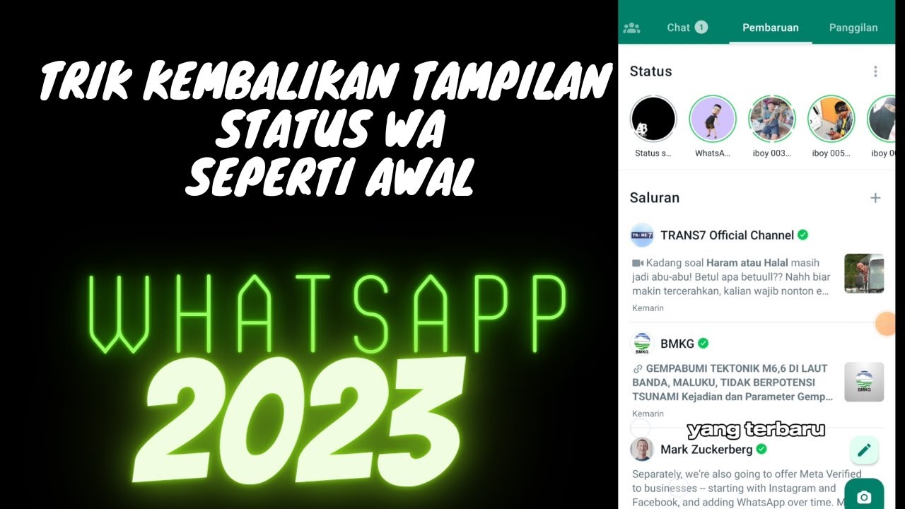 Cara kembalikan status whatsapp seperti semula | Androboy