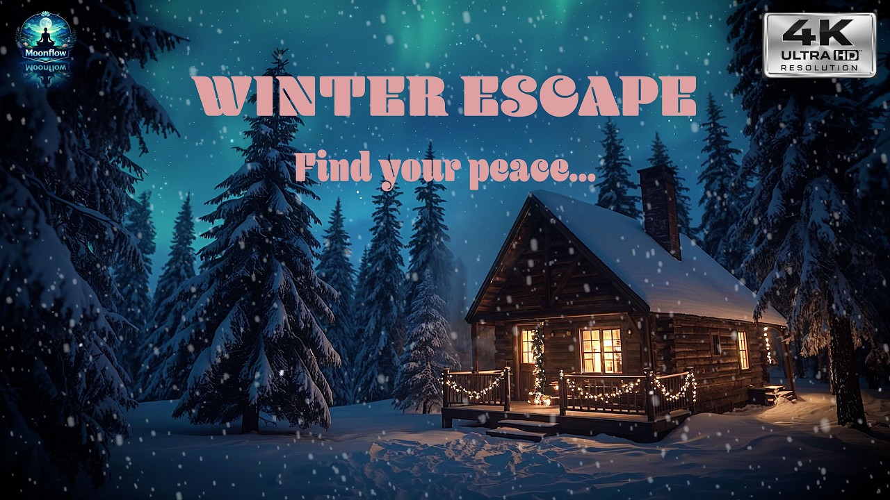 Cozy Winter Cabin Ambience with Soft Piano Music - 10 Hours of Winter Escape ❄️🏠