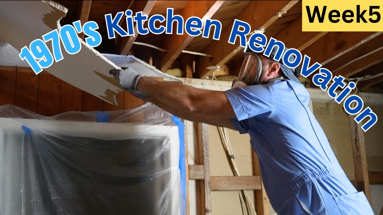 Week 5: Renovating our original 1970s Kitchen | Taking down the ceiling, removing black mold & leaks