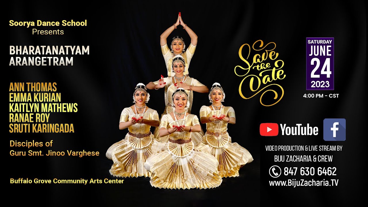 Bharatanatyam Arangetram of Ann Thomas, Emma Kurian, Kaitlyn Mathews, Ranae Roy, Sruti Karingada