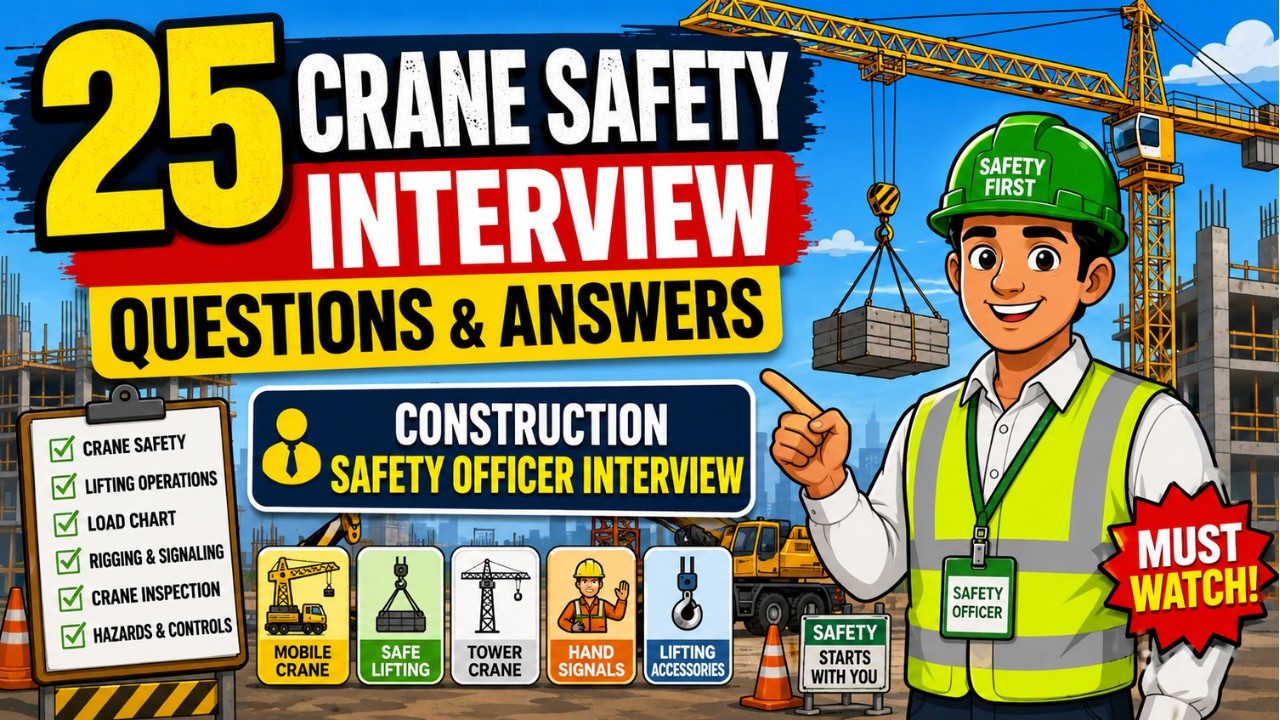 25 Crane Safety Interview Questions and Answers | Construction Safety Officer Interview