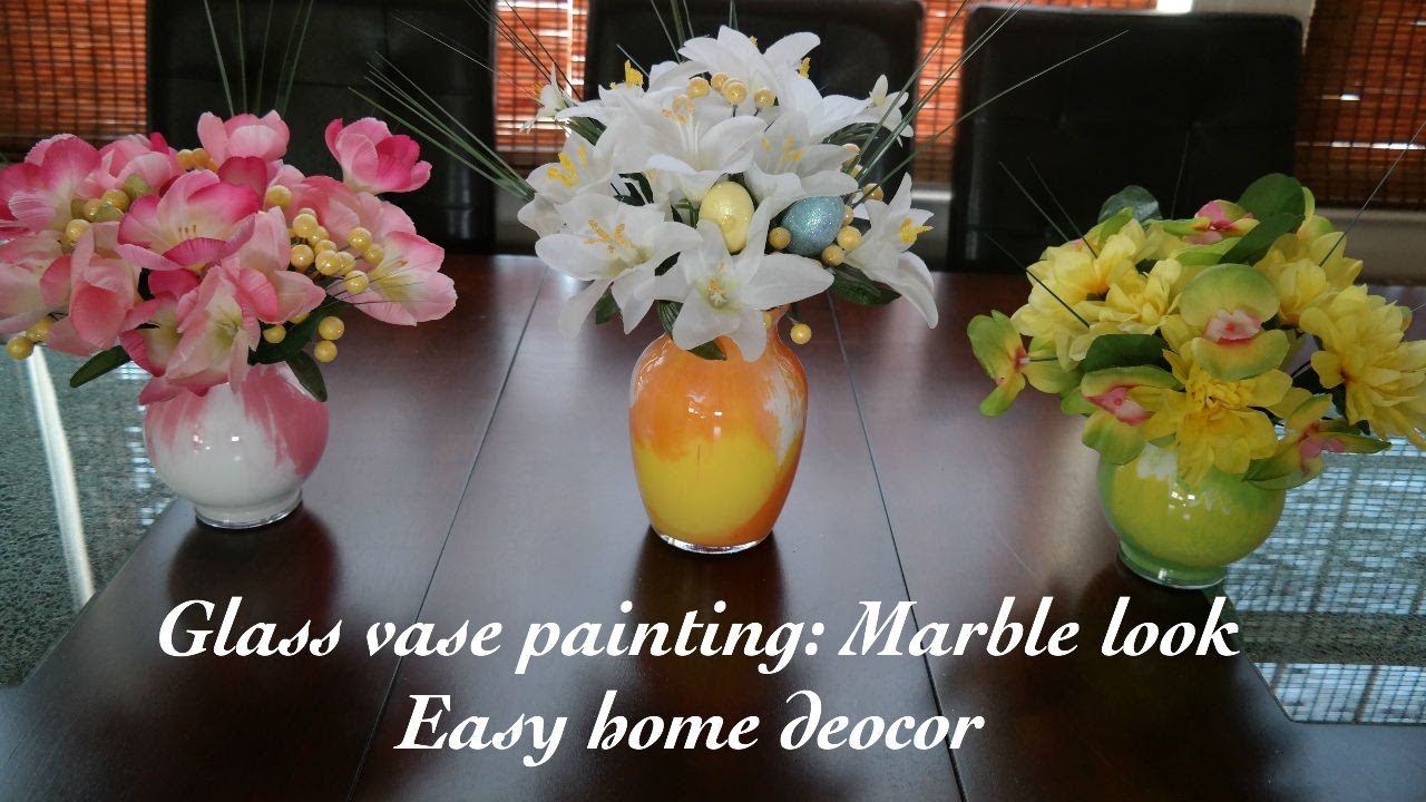 How to paint glass vases: marble look | easy home decor