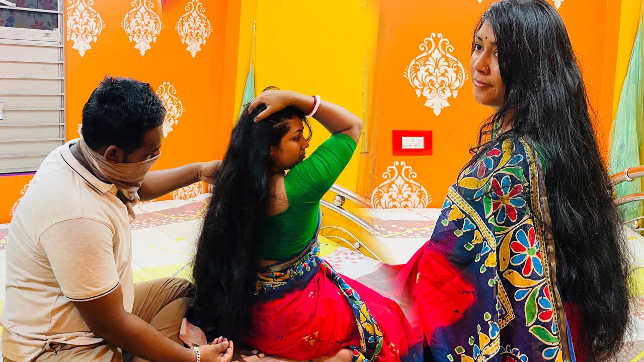 Long hair play with Computer service man ￼|| It’s a amazing story Don’t miss it🔥😢￼|Hair play by man 