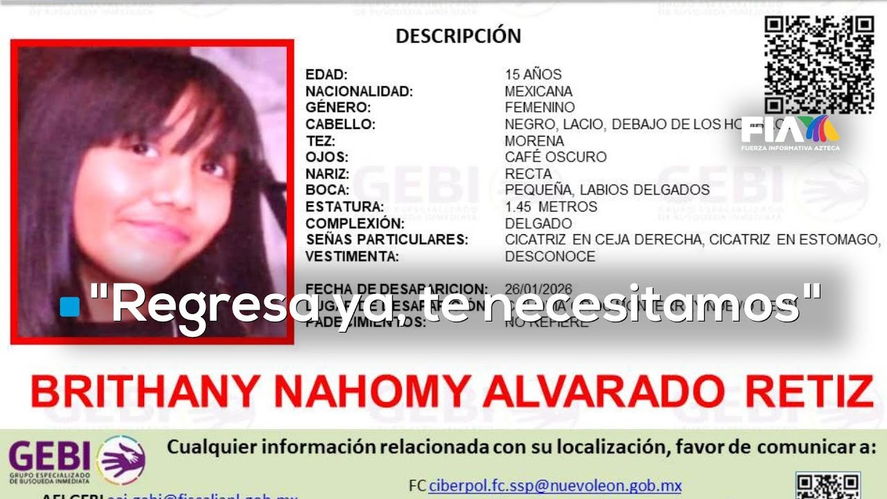 #DóndeEstá Desaparece Brithany en Monterrey: Salió a entregar una chamarra y ya no regresó a casa