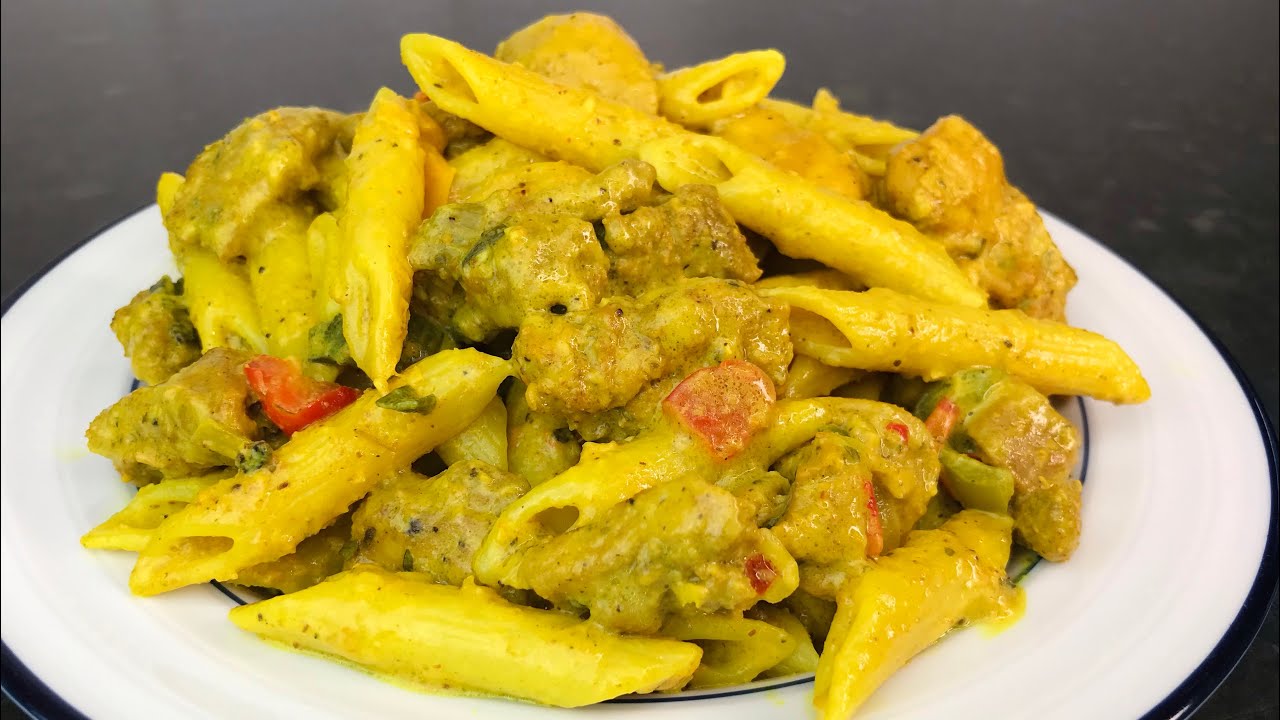HOW TO MAKE CREAMY CURRY CHICKEN PASTA / JAMAICAN CURRY CHICKEN PASTA