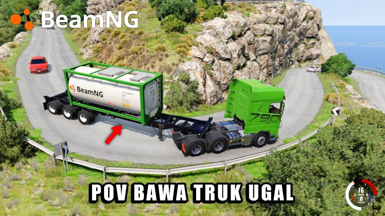 Susahnya Bawa Truk Full Muatan Banyak Tikungan Tajam & Sampe Masuk Jurang - BeamNG Drive Indonesia