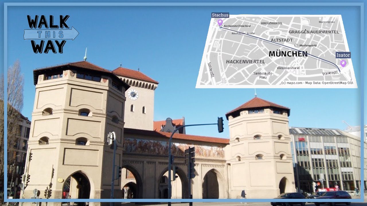 München Isartor to Stachus/Karlsplatz Walking Tour - 4k