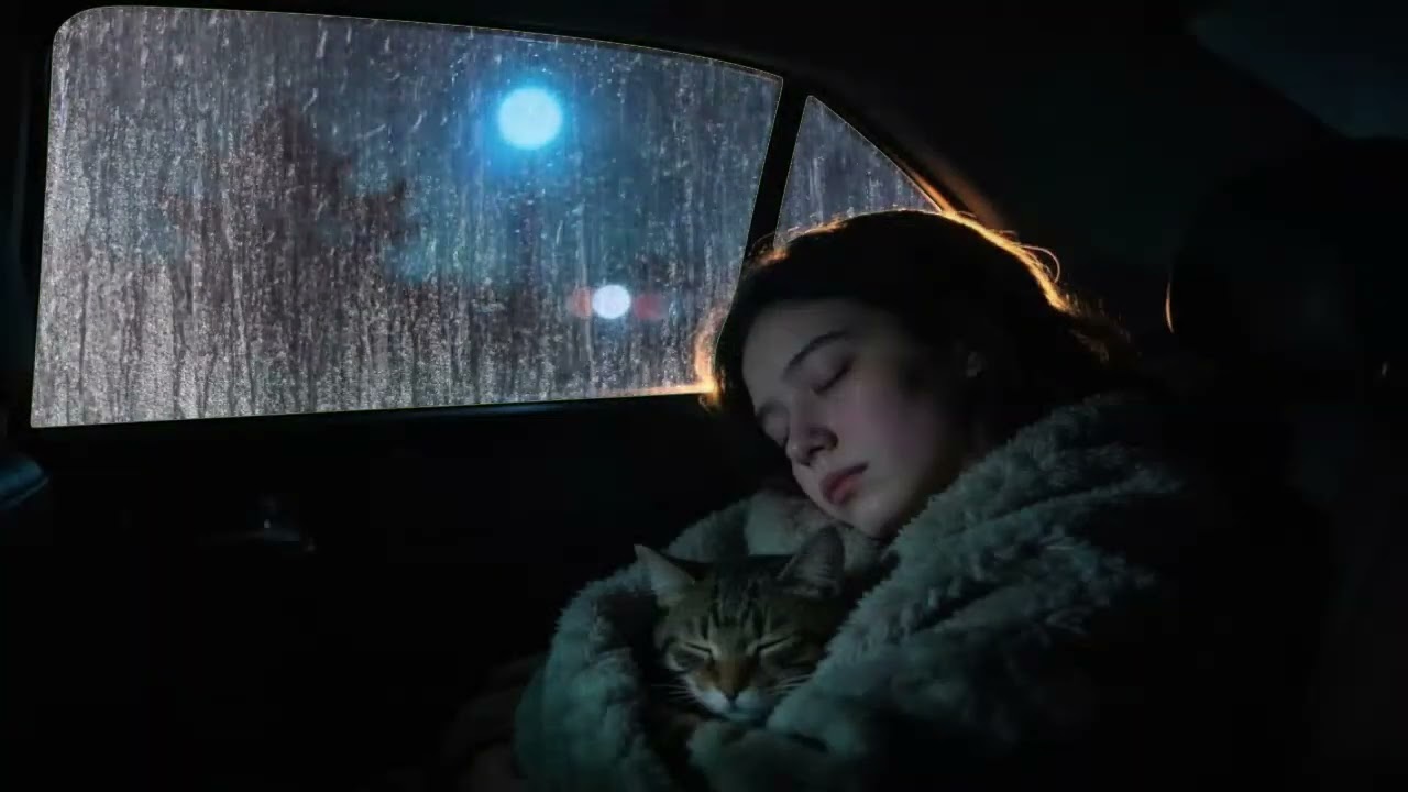 Rain and thunder ⛈️ Heavy rain in a comfortable car for restful sleep