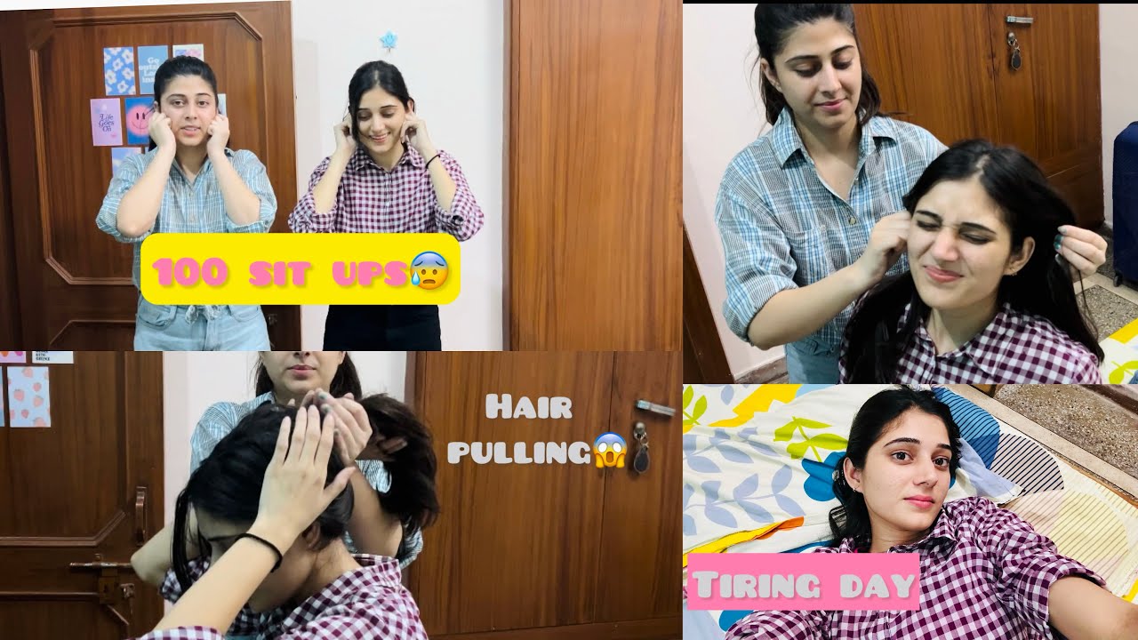 100 sit ups challenge 😰||@Kuntalsisters02