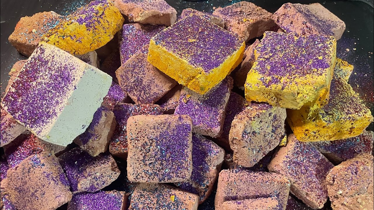 Mountain of dusty , soft , fluffy bars with yellow and plain blocks ll Dedicated to @tiaralynn2203
