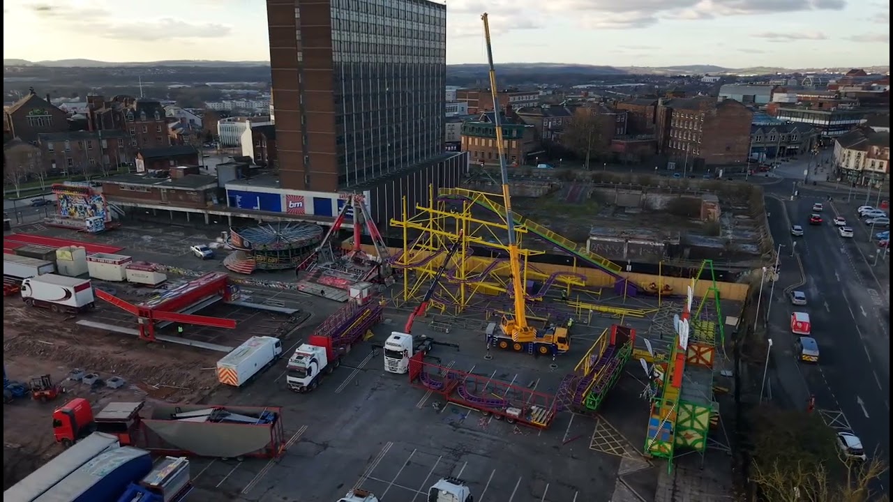 Stoke On Trent Funderworld Theme Park Build Up From Above 05/02/25