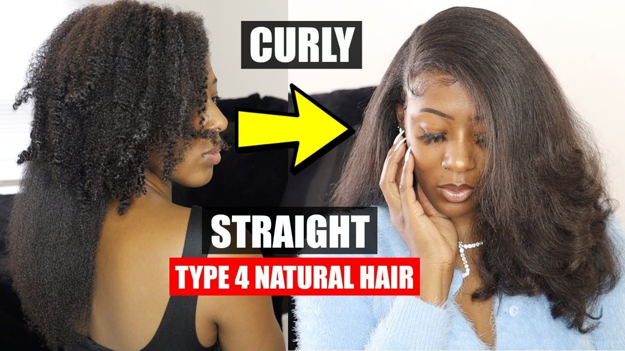My CURLY TO STRAIGHT Type 4 Natural Hair Routine!!😍 // Wash, Blow Dry, Flat Iron, Trim, and Style!