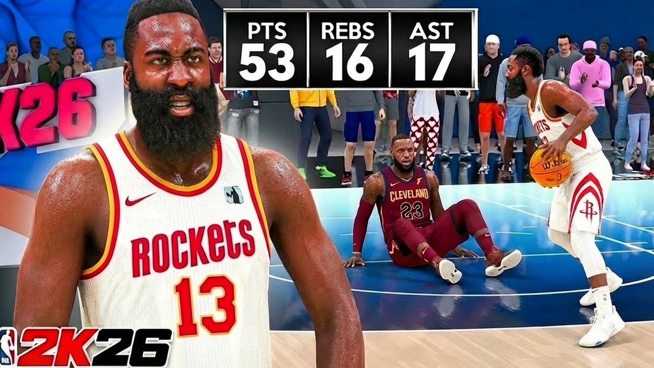 В режиме случайного приема (NBA 2K26) Джеймс Харден в лучшей версии 2018 года практически неудержим.
