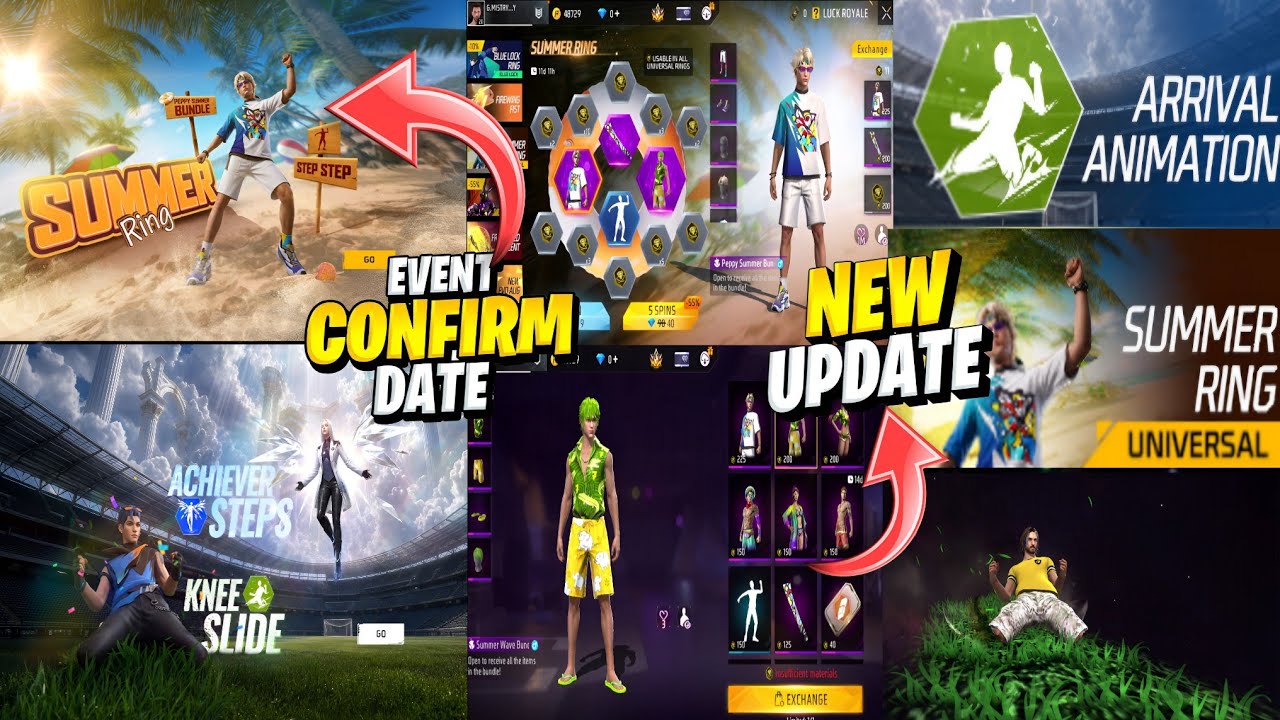 Next Arrival Animation Moco Store 🤯🥳 Summer Ring Event! Knee Slide & Achiever Steps Arrival FF