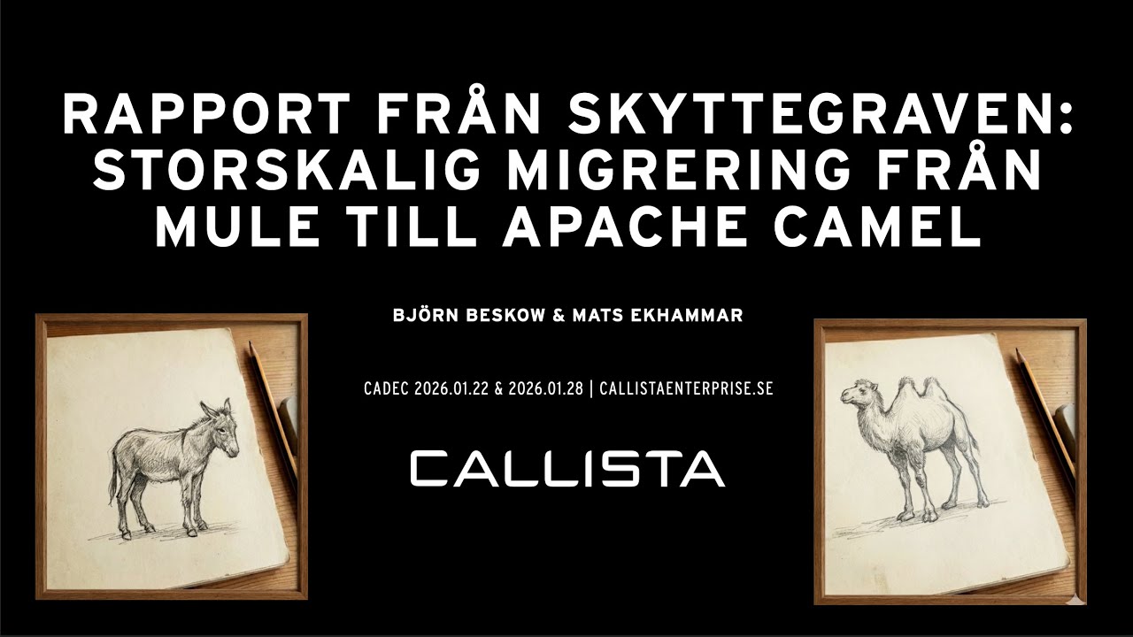 Cadec 2026 Storskalig migrering från Mule till Apache Camel - Björn Beskow och Mats Ekhammar