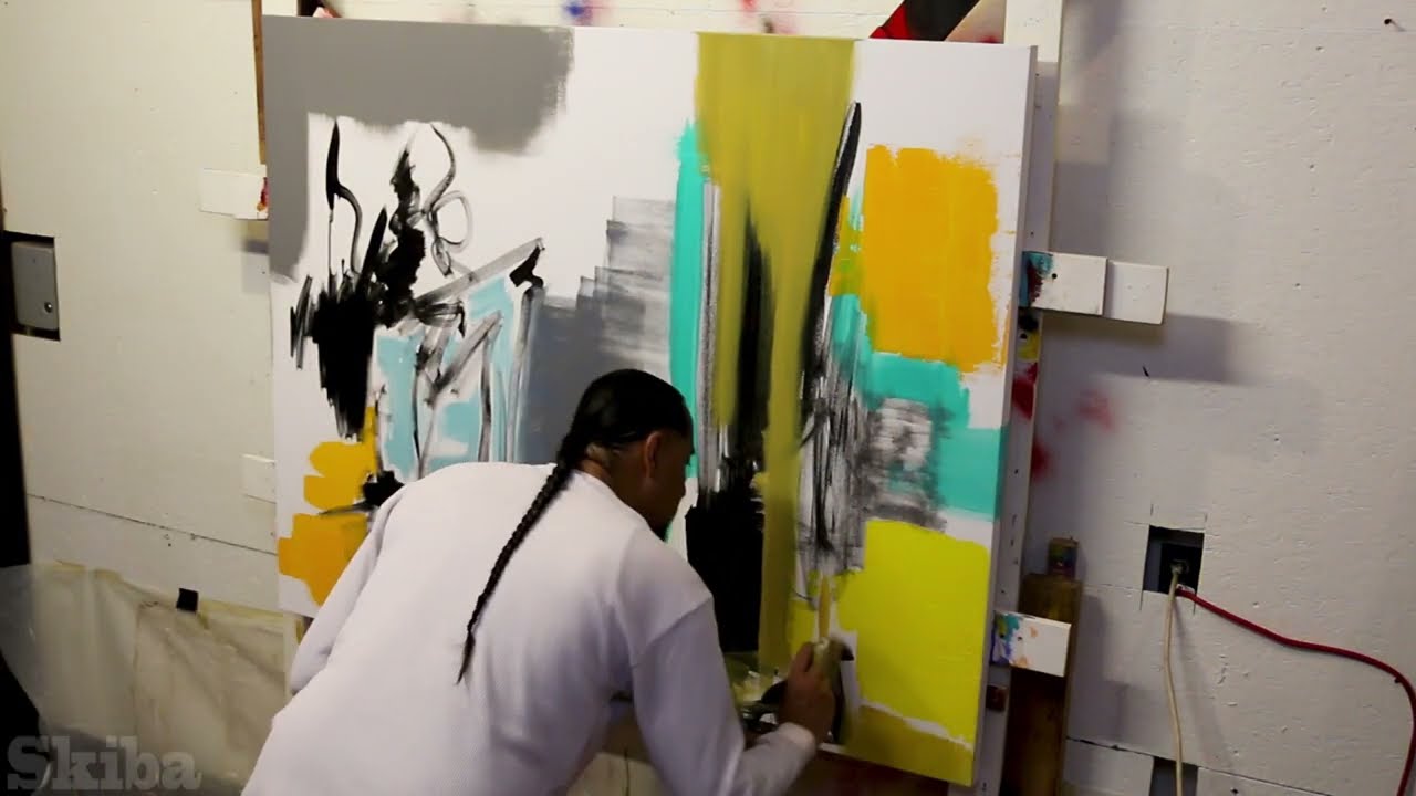 Abstract Painting on Large Canvas Colorful