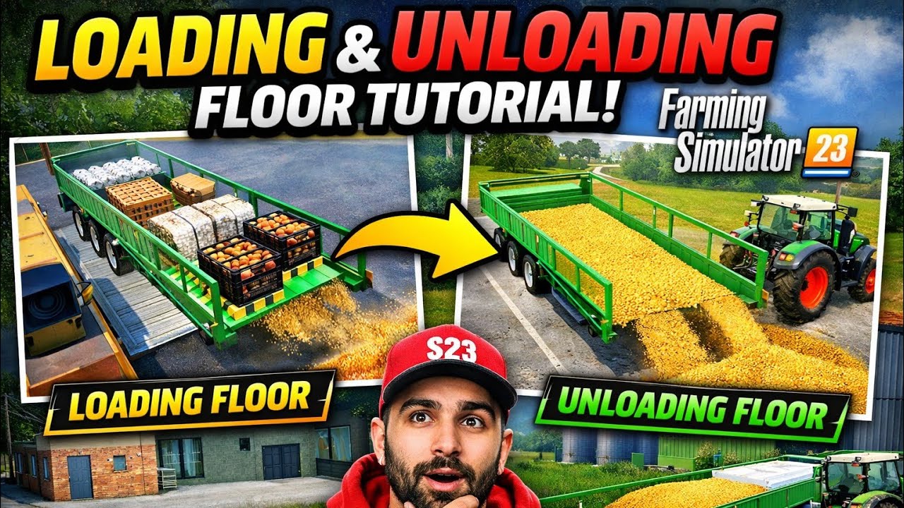 farming simulator 23 loading unloading floorfloor#farming #youtube 