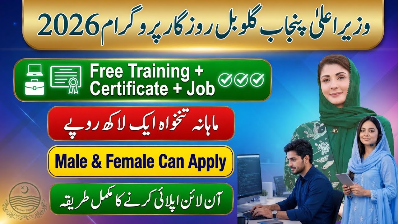 CM Punjab Global Rozgar Program 2026 | PSDF Global Rozgar Program Online Apply  | Free Training 