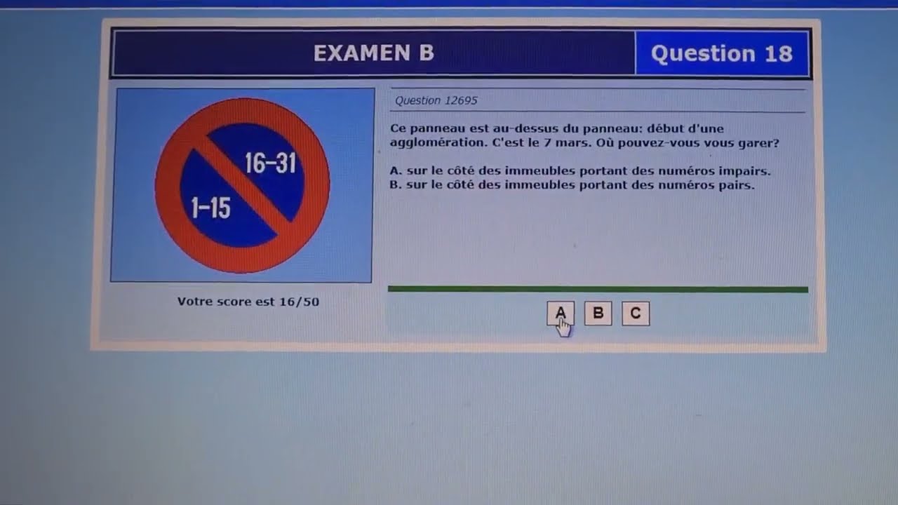 50 Questions de l'examen théorique B / entraînement