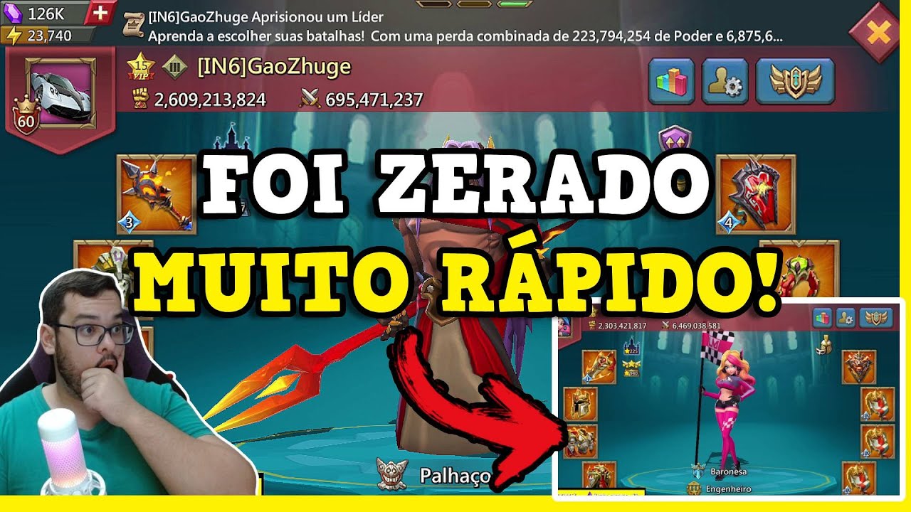 QUEIMOU 1.8B DE PODER NO ATAQUE SOLO!! Lords Mobile