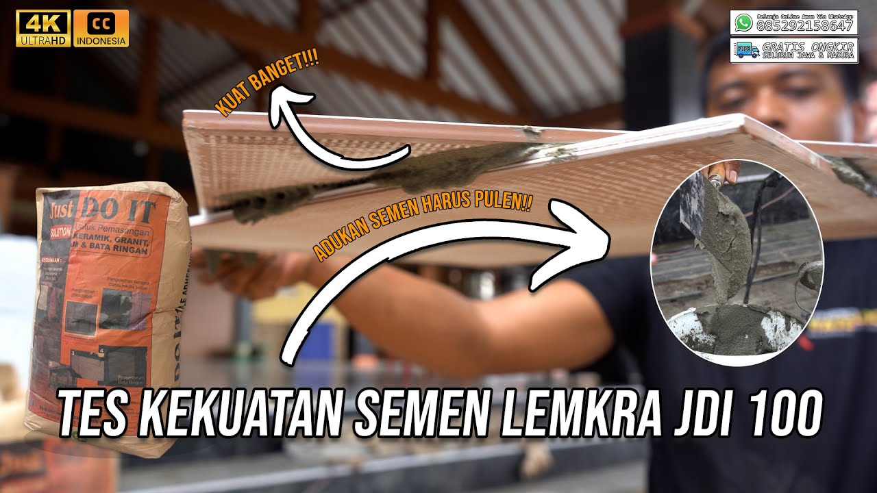 REVIEW KEKUATAN SEMEN LEMKRA, JDI 100 UNTUK KERAMIK & GRANIT - (CARA PENGGUNAANNYA)