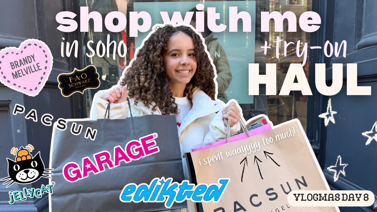 Собирайтесь со мной на шопинг в Нью-Йорке + примерка 🛍️ VLOGMAS, выпуск 8 | *подростковая мода* *...