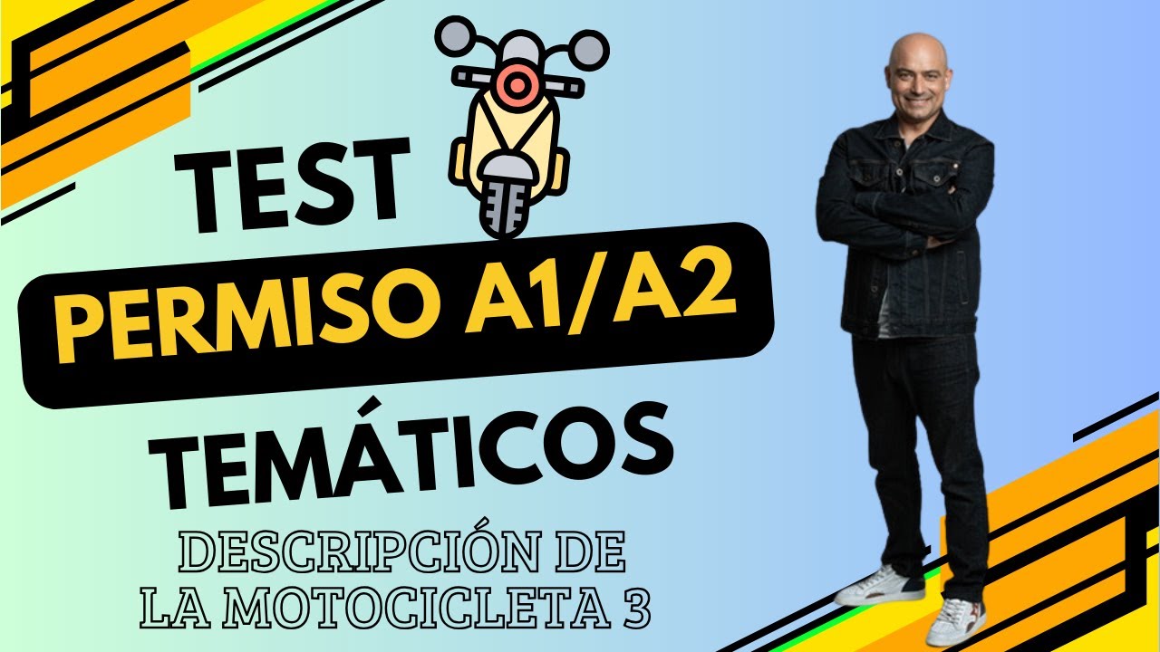 ⚠️🍀 DESCRIPCIÓN DE LA MOTOCICLETA 3 TEST TEMÁTICOS para APROBAR tu examen TEÓRICO DE MOTO ! #testdgt
