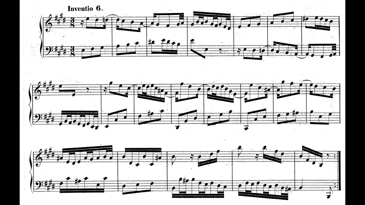 No. 6 - Invention in E Major, BWV 777 - J.S. Bach