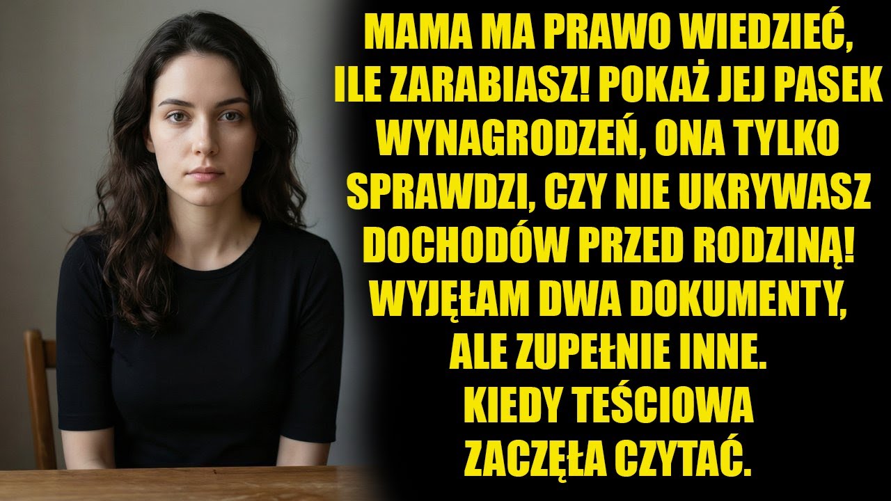 Mama ma prawo wiedzieć, ile zarabiasz! Pokaż jej pasek wynagrodzeń. Opowieści z życia.