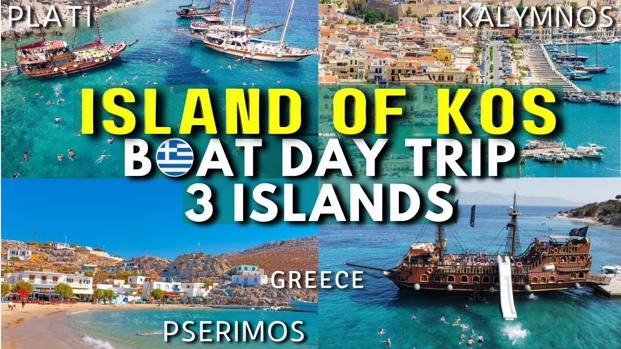Best Boat Day Trip 3 Islands from KOS ISLAND in Greece - on the edge of the Dodecanese with Turkey