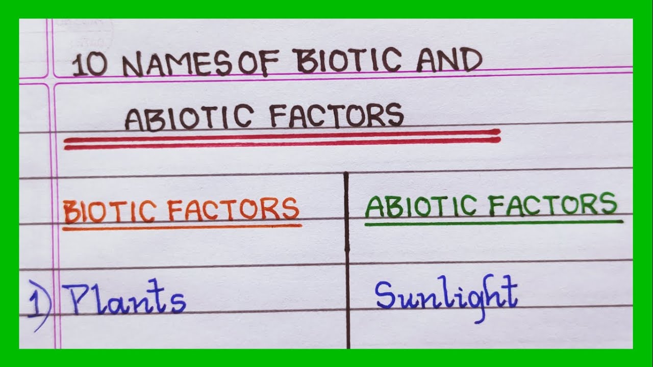Biotic and Abiotic Factors | Name Biotic and Abiotic Componets
