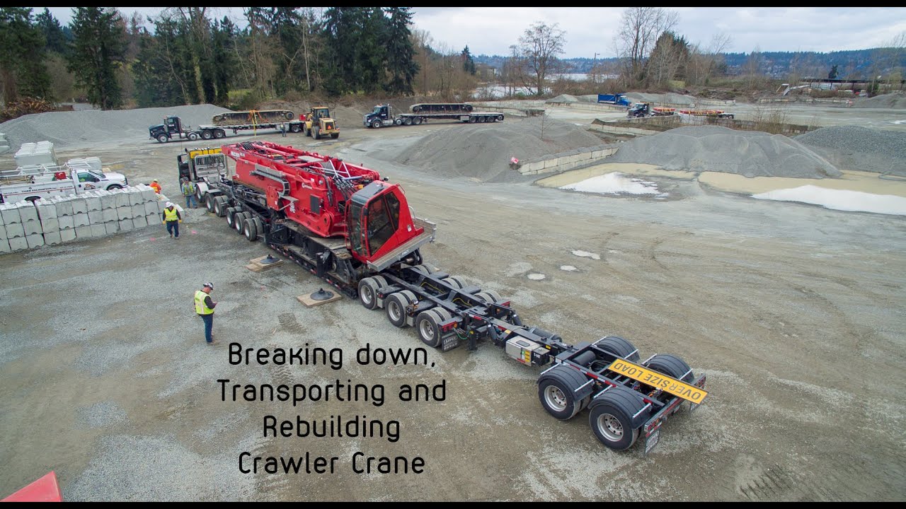 Manitowoc MLC300 Crawler Crane Breakdown, Transport, Assemble