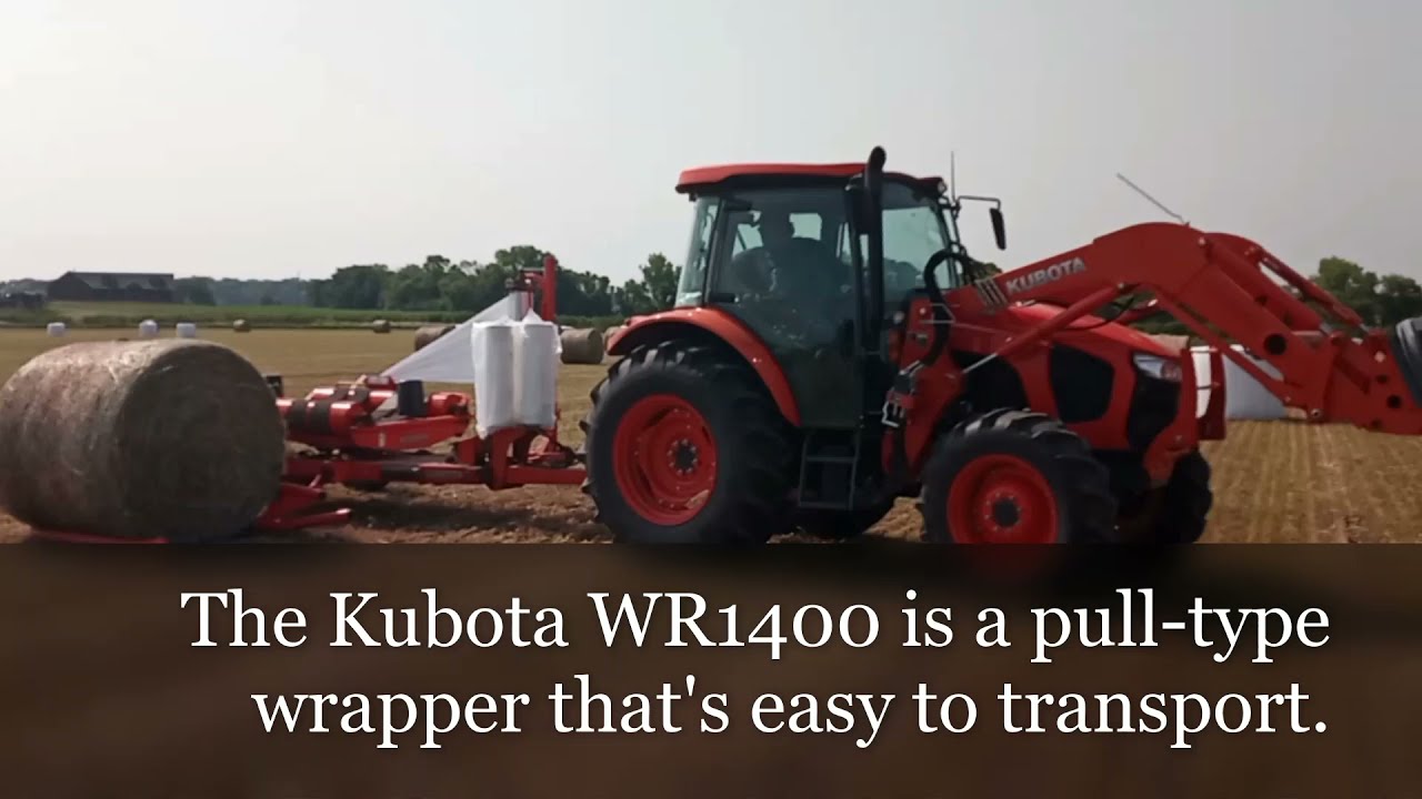 Making Baleage with the Kubota WR1400 Bale Wrapper