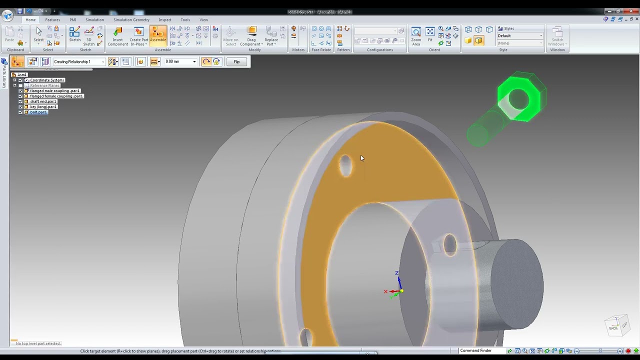 Flanged couplings assembly cad drawings 