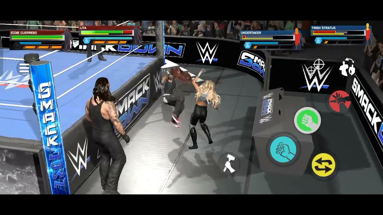 Lita Vs Trisha Stetus Vs Edge Guerrero Vs Undertaker Tag Team Match WWE SmackDown 