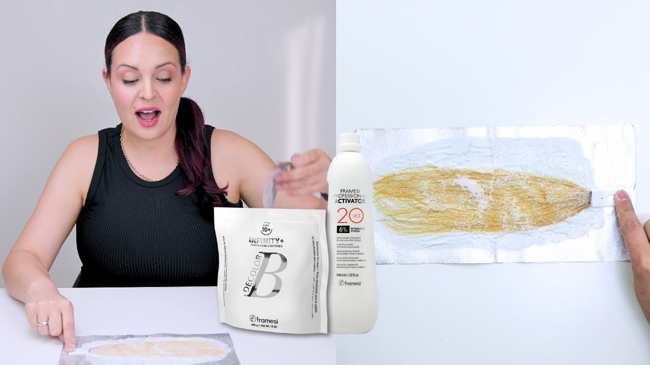 Testing Framesi Infinity+ Lightener to see if it's the Best Hair Bleach on Dark Hair #hairbleach