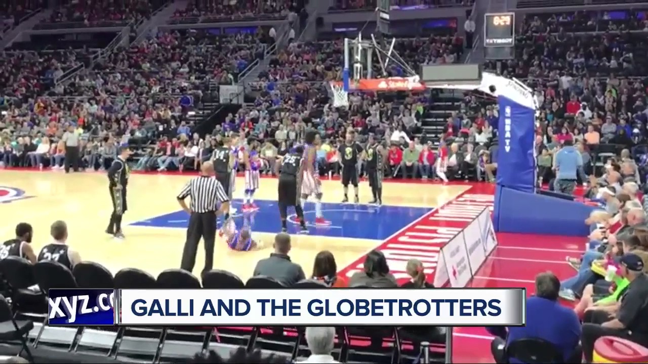 Air Ball Patrol: Brad Galli joins Harlem Globetrotters on the court at the Palace