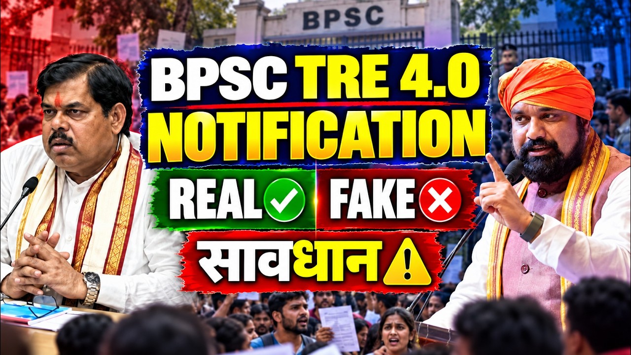 BPSC TRE 4.0 NOTIFICATION | BPSC TRE 4.0 Notification REAL✔️ FAKE❌ सावधान ⚠️