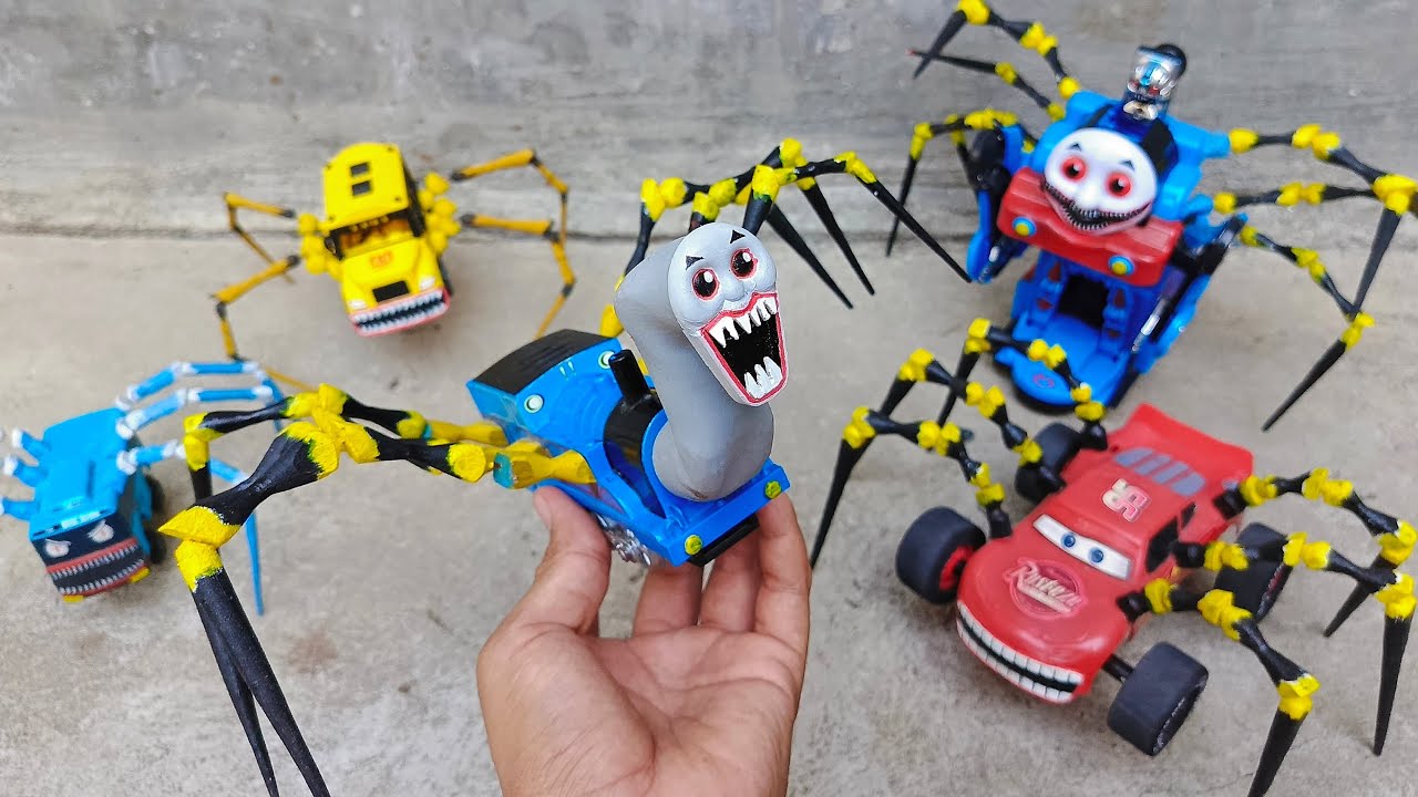 Upgrade Kereta Api Thomas.Exe Venom, Tayo Bus Eater, McQueen Eater with Big Wheels, Cars Eater