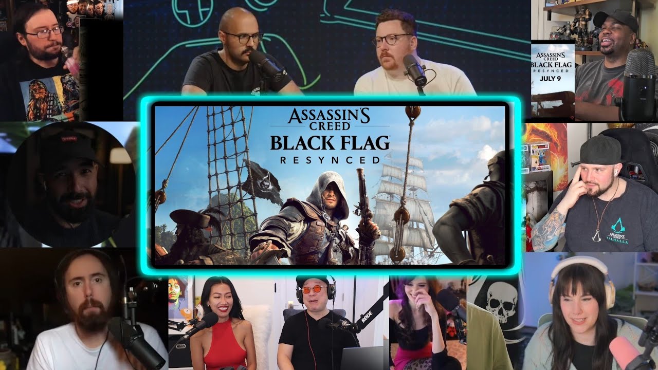 ASSASSINS CREED BLACK FLAG RESYNCED: Анонс и обзор игры. Подборка реакций.