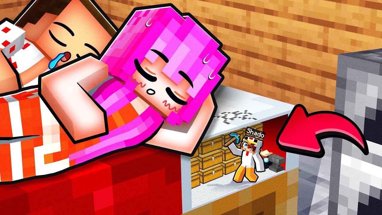 J’ai construit une BASE SECRÈTE dans Le LIT de ma FANGIRL sur Minecraft !
