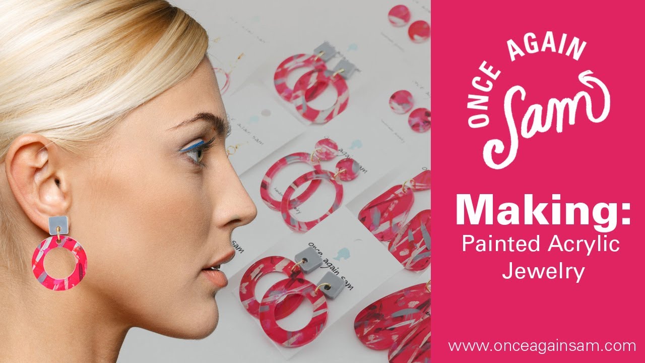 MAKING: Painted Acrylic Jewelry (Raspberry Tart)