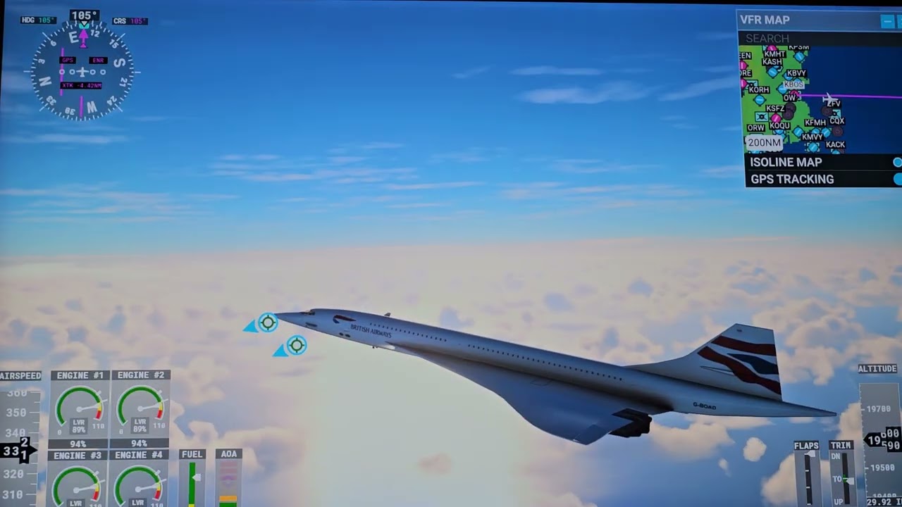 Microsoft Flight Simulator - Boston, USA to Tenerife South, Canary Islands, Spain (Concorde)